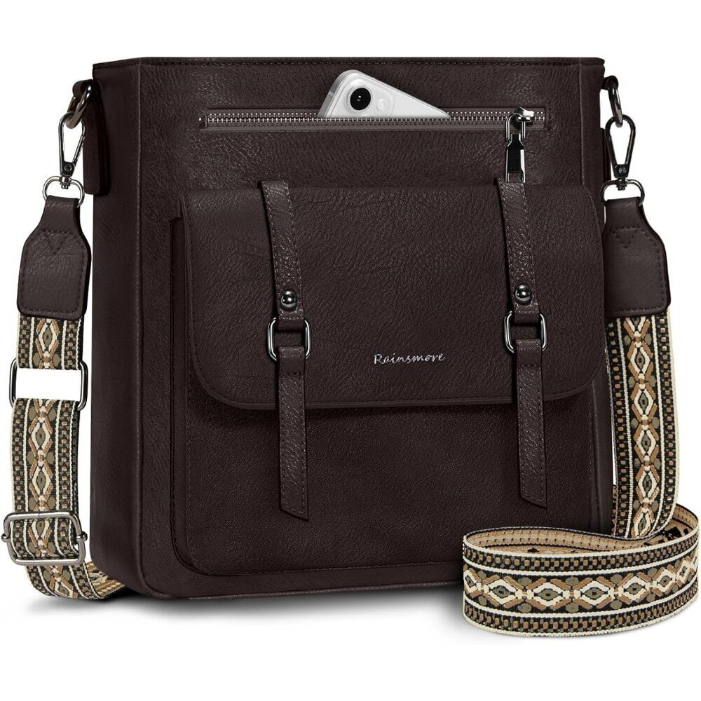 Women’s Coffe Waterproof Crossbody Shoulder Leather bags